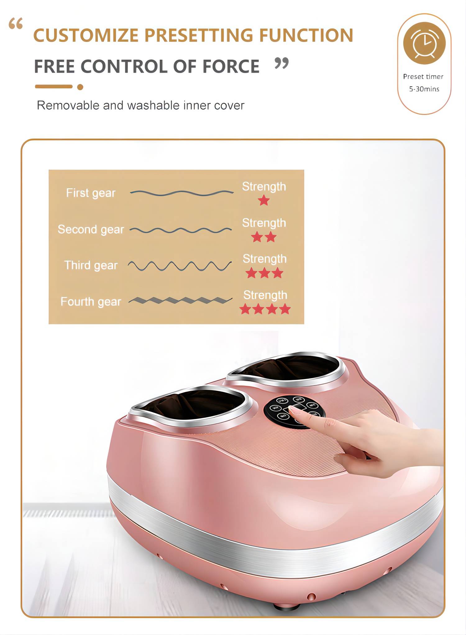 F907B Full Function Foot Massager with Rhythmic Vibration Massage